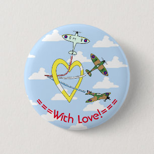 Spitfires Blauwe Lucht Hart 6 Cm Ronde Badge Ronde Button 5,7 Cm