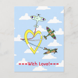 Spitfires Blauwe Lucht Hart Ansichtkaart Briefkaart