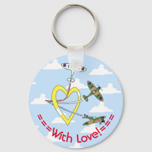Spitfires Blauwe Lucht Hart Sleutelhanger
