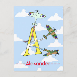 Spitfires Blauwe Lucht Initiaal Een Ansichtkaart Briefkaart
