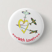 Spitfires Hart Ronde Button 5,7 Cm (Voorkant)