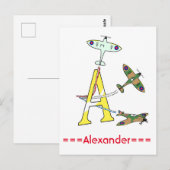 Spitfires Initial A Ansichtkaart Briefkaart (Voorkant / Achterkant)