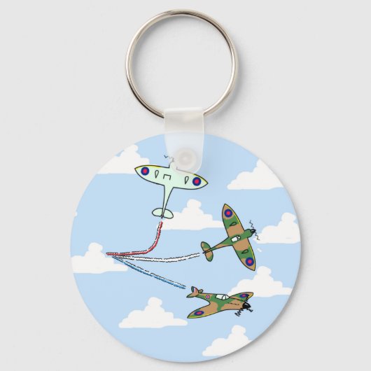 Spitfires - Luchtshow - Verjaardag Sleutelhanger (Voorkant)