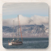Spitsbergen Spitsbergen Zeilboot Bier Onderzetter (Voorkant)