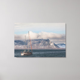 Spitsbergen Spitsbergen Zeilboot Canvas Afdruk
