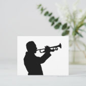 Spitser, trompetspeler, silhouette briefkaart (Staand voorkant)