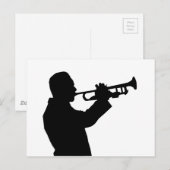Spitser, trompetspeler, silhouette briefkaart (Voorkant / Achterkant)
