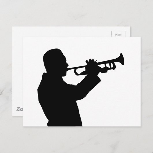 Spitser, trompetspeler, silhouette briefkaart (Voorkant / Achterkant)
