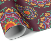 Spitspijlen recyclen florale mandala  cadeaupapier (Rol Hoek)