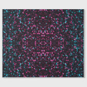 Spitsroze blauwe mozaïekglitter (Mandala) Cadeaupapier (Vlak)