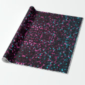 Spitsroze blauwe mozaïekglitter (Mandala) Cadeaupapier (Uitgerold)