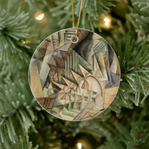 Spitsuur, New York door Max Weber, Vintage Cubisme Keramisch Ornament