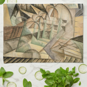 Spitsuur, New York door Max Weber, Vintage Cubisme Theedoek