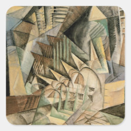Spitsuur, New York door Max Weber, Vintage Cubisme Vierkante Sticker