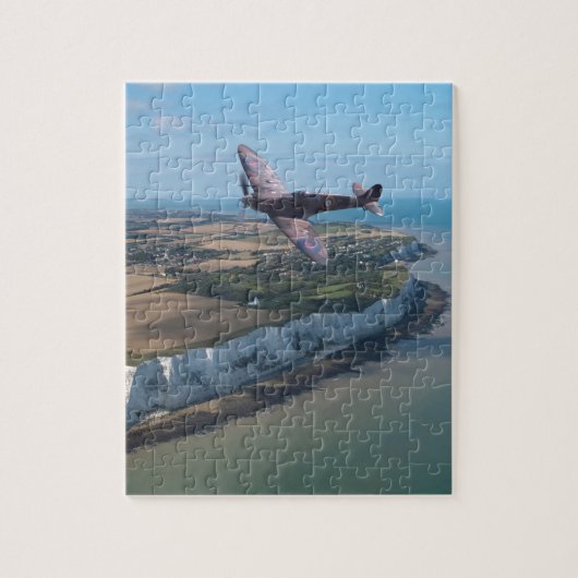 Spitvuur over de Engelse kust. Legpuzzel (Verticaal)