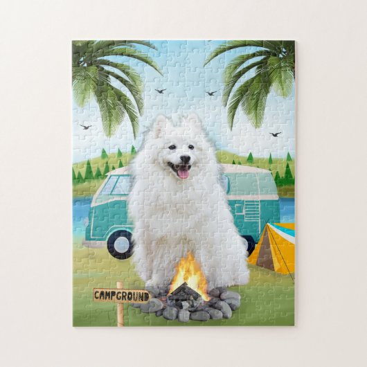 Spitz Dog Camping Legpuzzel (Verticaal)