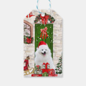 Spitz Dog Kerstmis Cadeaulabel (Achterkant)