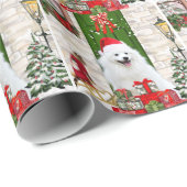Spitz Dog Kerstmis Cadeaupapier (Rol Hoek)