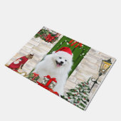 Spitz Dog Kerstmis Deurmat (Schuin)