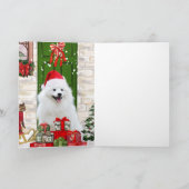 Spitz Dog Kerstmis Kaart (Binnen)