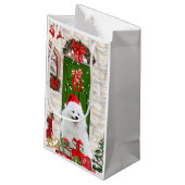 Spitz Dog Kerstmis Klein Cadeauzakje (Achterkant Gekanteld)