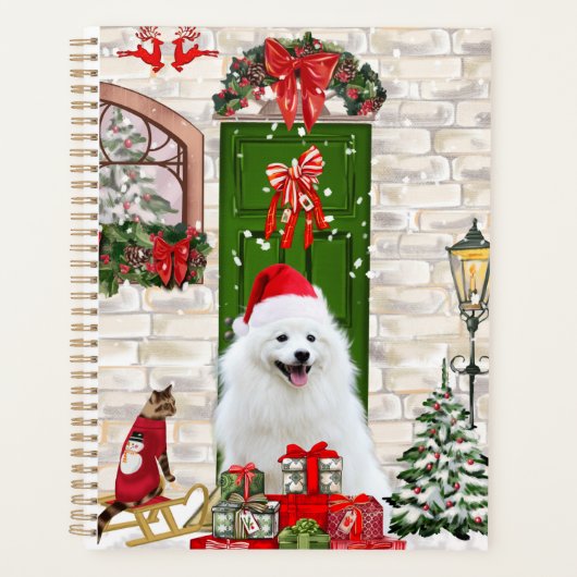 Spitz Dog Kerstmis Planner (Voorkant)