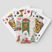 Spitz Dog Kerstmis Pokerkaarten (Achterkant)