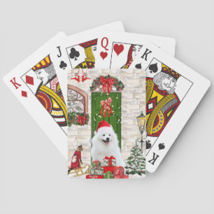 Spitz Dog Kerstmis Pokerkaarten