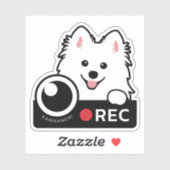 Spitz Hond Dashcam Beveiligingscamera Waarschuwing Sticker (Vel)