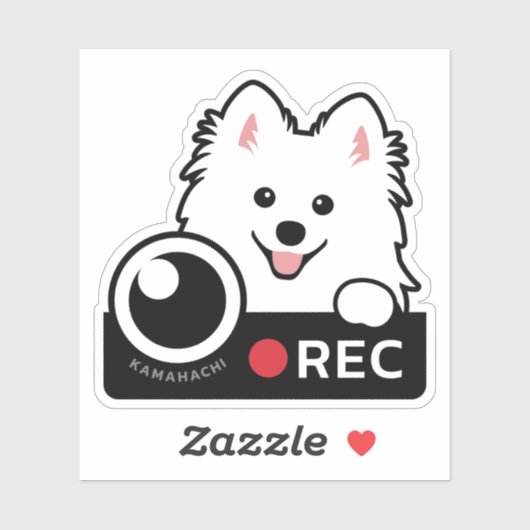 Spitz Hond Dashcam Beveiligingscamera Waarschuwing Sticker (Vel)