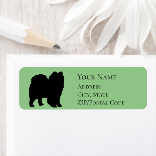 Spitz Pom Silhouette Return-adres Etiket (Insitu)