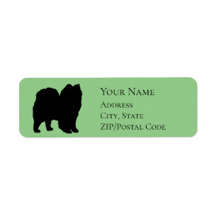 Spitz Pom Silhouette Return-adres Etiket