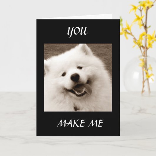 SPITZ ZEGT *JE MAAKT ME PANT VOOR JE** CHRISTMAS KAART (Gele Bloem)