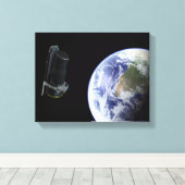 Spitzer die kort na de lancering de Aarde vertrekt Canvas Afdruk (Insitu (Houten vloer))