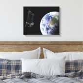 Spitzer die kort na de lancering de Aarde vertrekt Canvas Afdruk (Insitu (Slaapkamer))