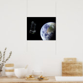 Spitzer die kort na de lancering de Aarde vertrekt Poster (Keuken)