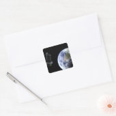 Spitzer die kort na de lancering de Aarde vertrekt Vierkante Sticker (Envelop)