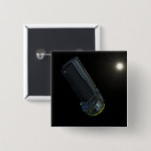 Spitzer gezien in zichtbaar licht vierkante button 5,1 cm (Voorkant /achterkant)