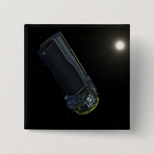 Spitzer gezien in zichtbaar licht vierkante button 5,1 cm (Voorkant)