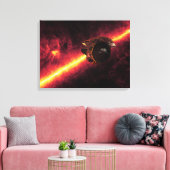 Spitzer gezien tegen de infrarode hemel 2 canvas afdruk (Insitu (Woonkamer))