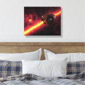 Spitzer gezien tegen de infrarode hemel 2 canvas afdruk (Insitu (Slaapkamer))