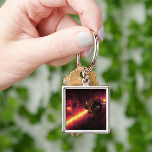 Spitzer gezien tegen de infrarode hemel 2 sleutelhanger (Hand)