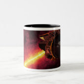 Spitzer gezien tegen de infrarode hemel 2 tweekleurige koffiemok (Center)
