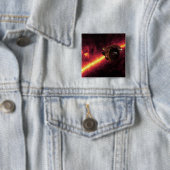 Spitzer gezien tegen de infrarode hemel 2 vierkante button 5,1 cm (In situ)