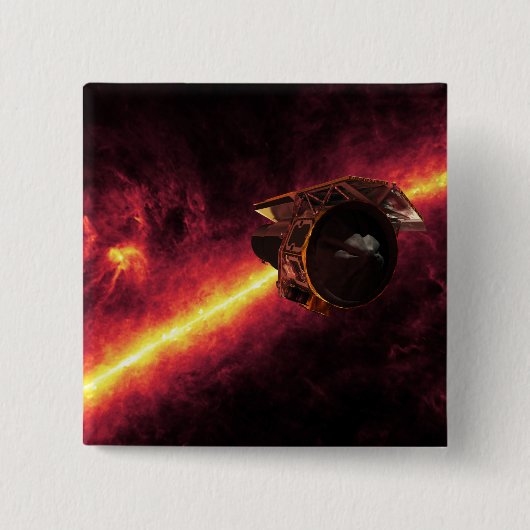 Spitzer gezien tegen de infrarode hemel 2 vierkante button 5,1 cm (Voorkant)