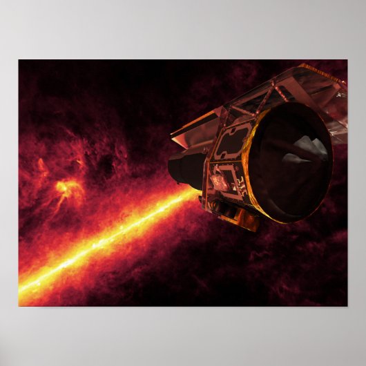 Spitzer gezien tegen de infrarode hemel poster (Voorkant)