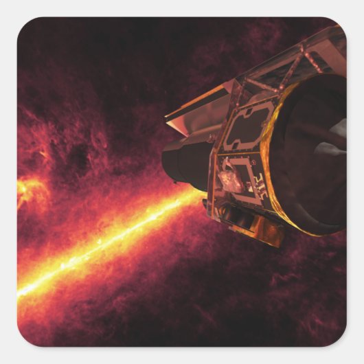 Spitzer gezien tegen de infrarode hemel vierkante sticker (Voorkant)