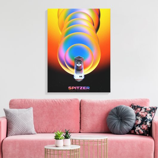 Spitzer Space Telescope Poster. Canvas Afdruk (Insitu (Woonkamer))
