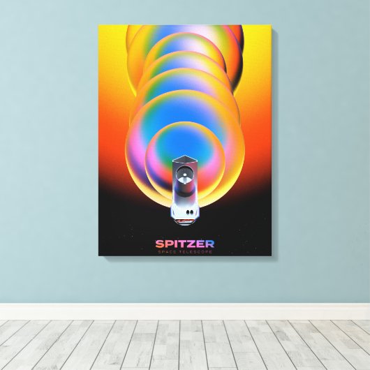 Spitzer Space Telescope Poster. Canvas Afdruk (Insitu (Houten vloer))