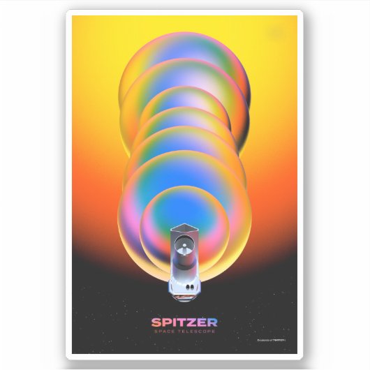 Spitzer Space Telescope Poster. Sticker (Voorkant)